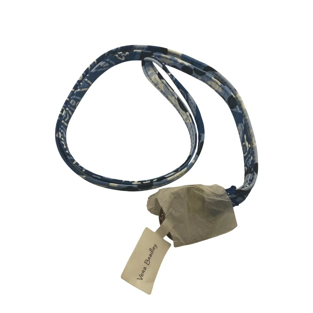 Vera Bradley 18 inch Lanyard Blue Star Medallion Cotton Key ID Holder 24166-R91
